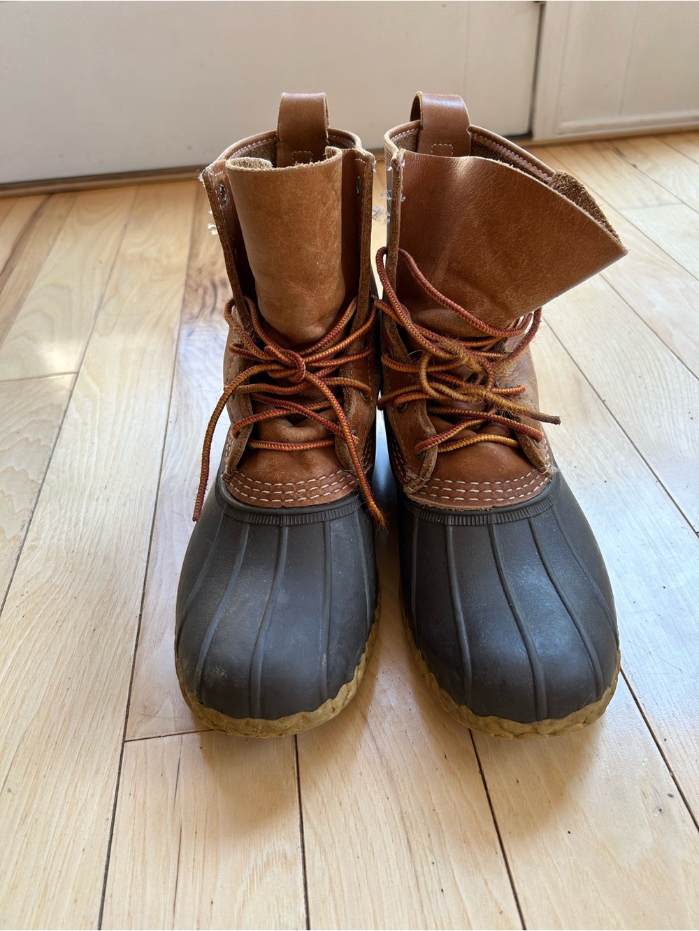 L.L. Bean Brown Leather & Dark Brown Rubber Men's Waterproof Duck Boots